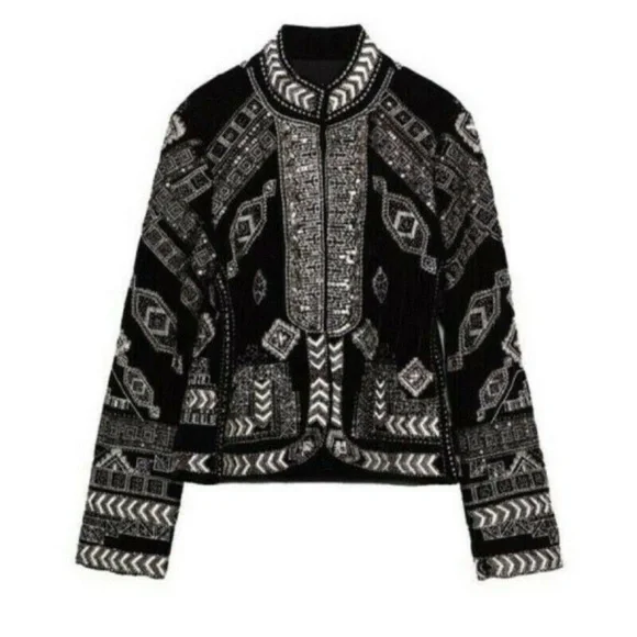 Silver beaded Elegant  Women's jacket - Picture 2 of 9